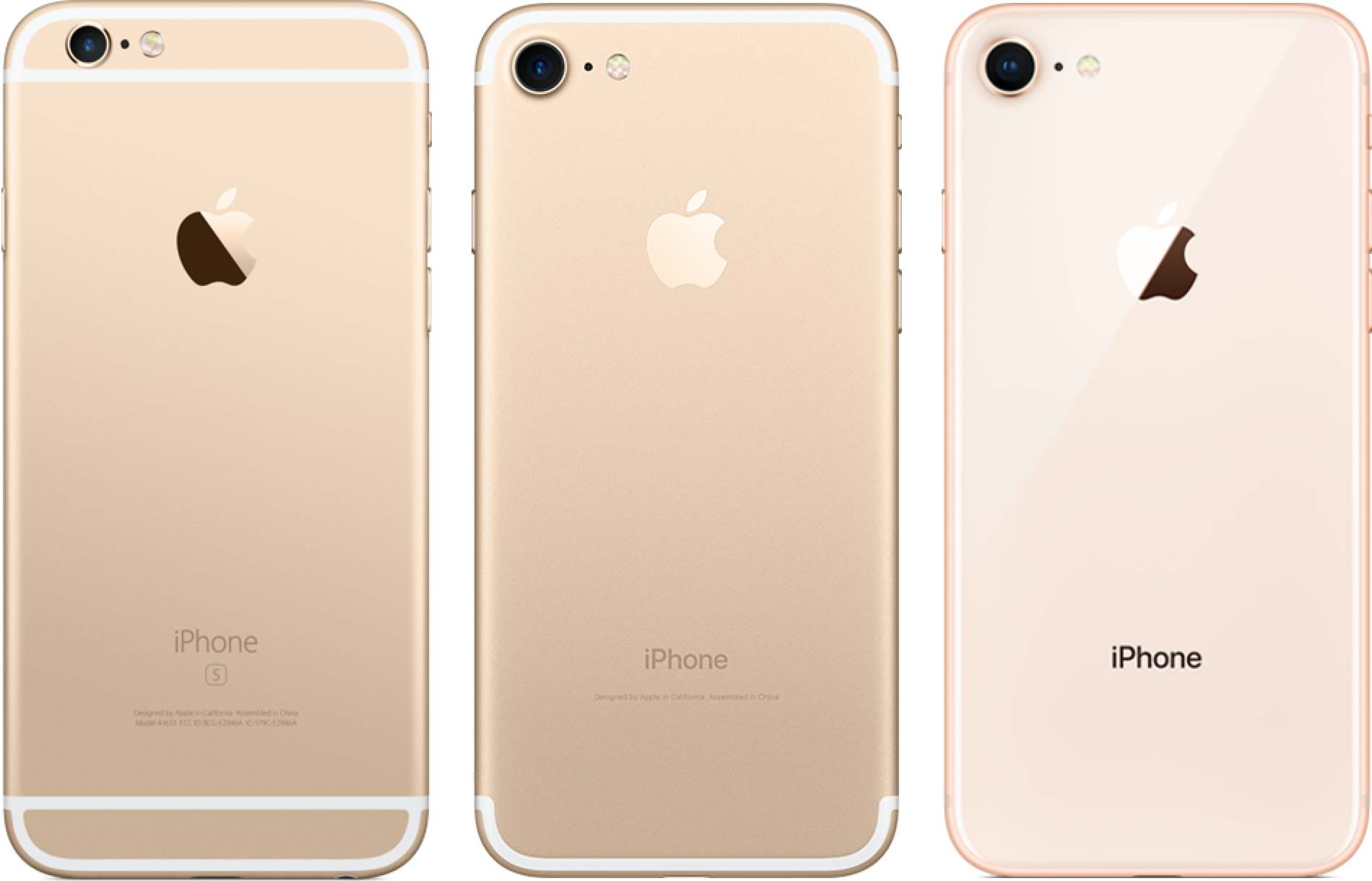 iPhone 6s, 7 and 8
